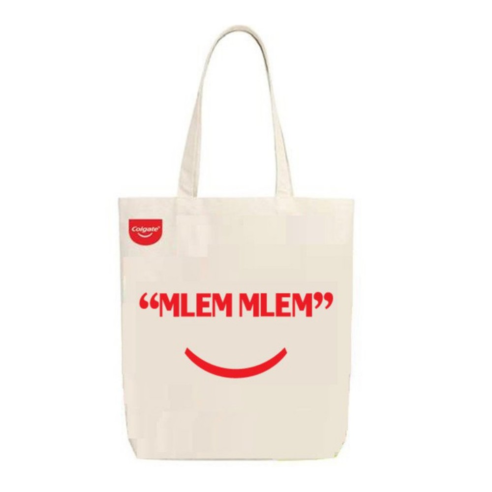 [HB gift] Túi Tote Mlem + Túi cầm tay thiên nhiên + Hộp 2 Nắp đậy bảo vệ đầu bàn chải Colgate