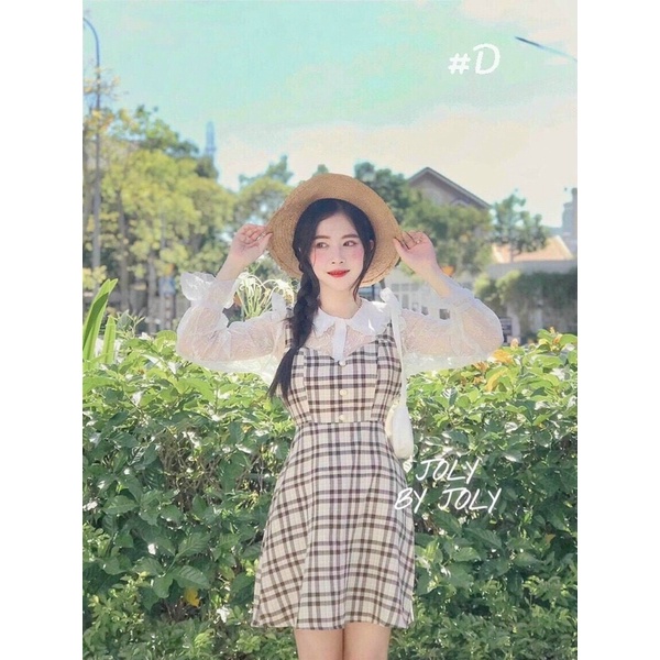 SET YẾM CARO + ÁO REN HOA TAY LOE 🌻