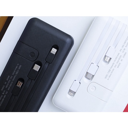 PIN SẠC DỰ PHÒNG IKOO 10.000 MAH WK-156 TÍCH HỢP 3 ĐẦU CÁP SẠC, CÓ LCD