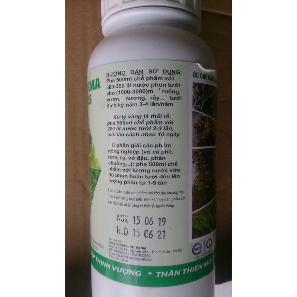 chế phẩm sinh học Trichoderma Bacillus-500ml