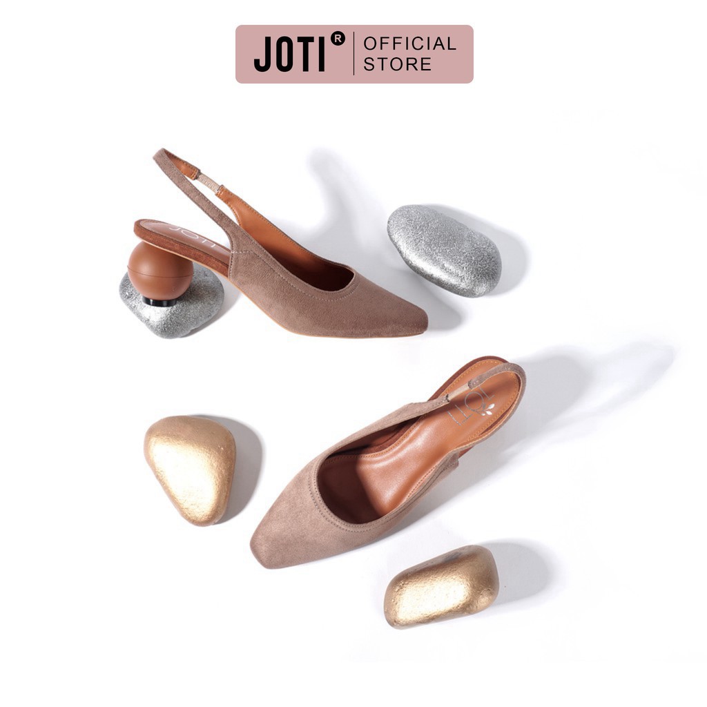 JOTI Giày Cao Gót Nữ Chocolate 3223VN5 2021 - Mũi Vuông Thời Trang Đế Trụ Tròn 5cm - Mang Công Sở Đi Chơi Dự Tiệc [Sale]