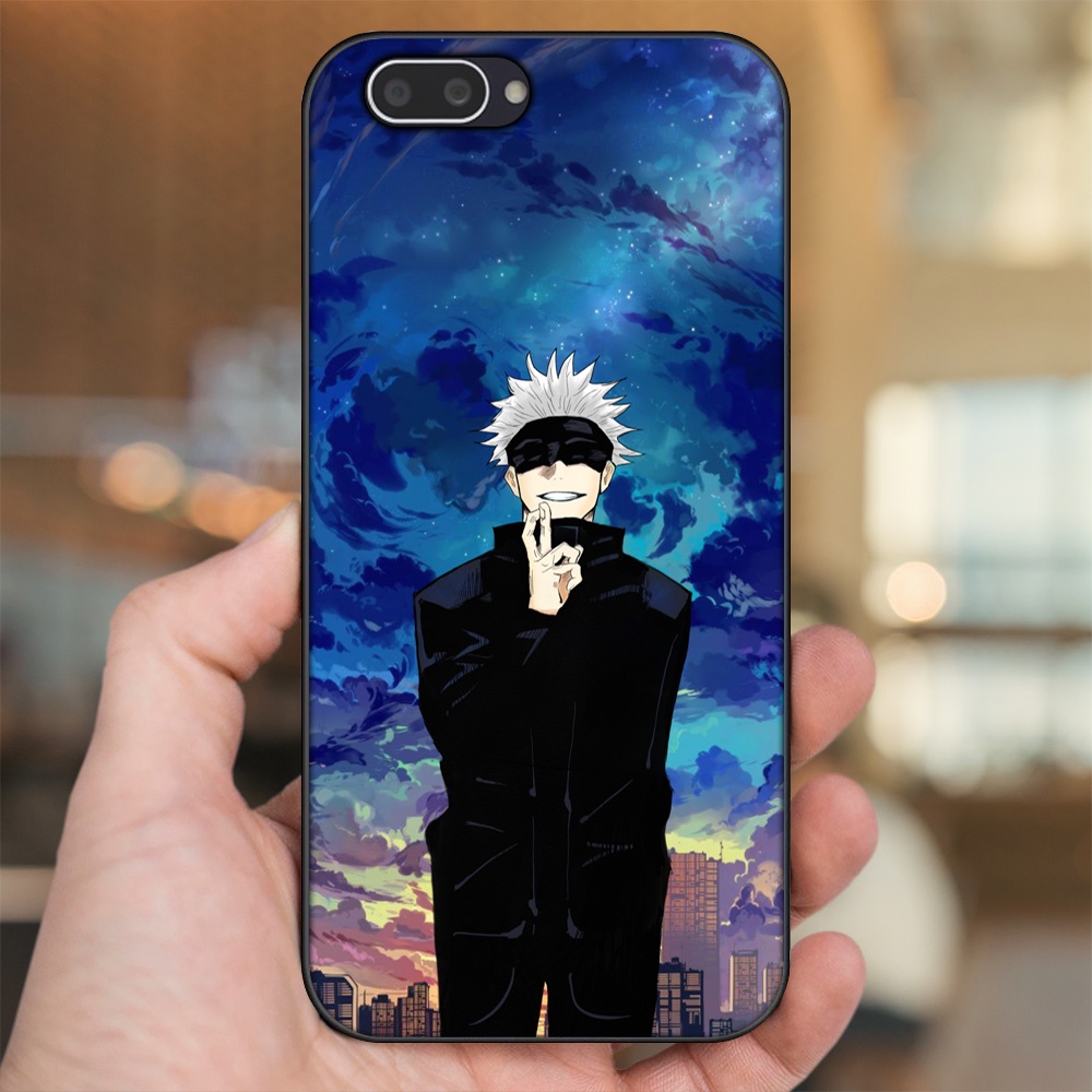 Ốp lưng Oppo A3S viền đen in hình Satoru Jujutsu Kaisen