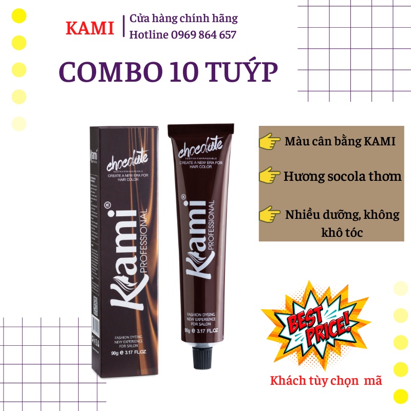 Combo 10 tuýp màu Kami, cân bằng phủ bạc