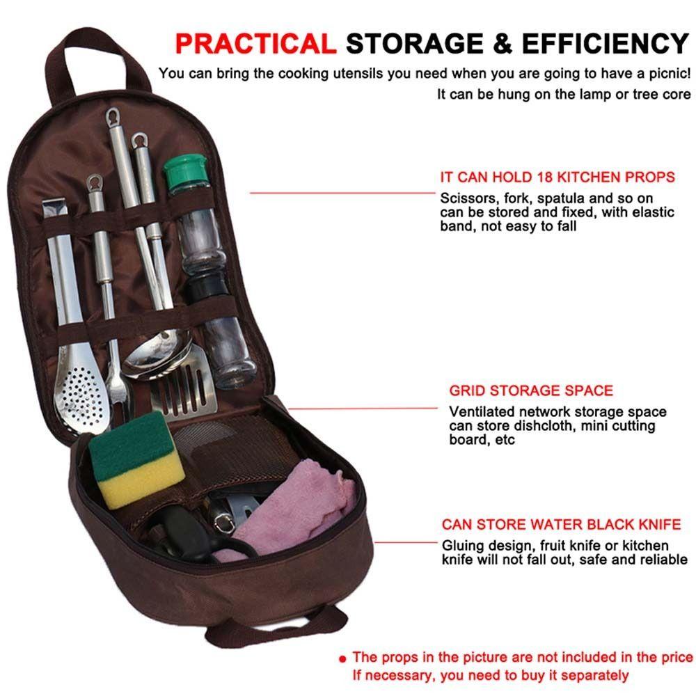 Bộ Dụng Cụ Ăn Uống Bằng Sứ Cao Cấp ​Túi Đựng Dao / Đồ Dùng Ăn Uống Có Khóa Kéo Tiện Dụng Mang Theo Du Lịch Cắm Trại