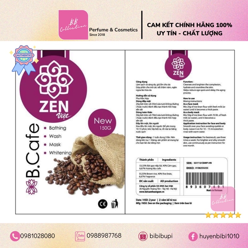 Combo Bột Zen Việt Cafe 100% Thành Phần Tự Nhiên + Bát Trộn