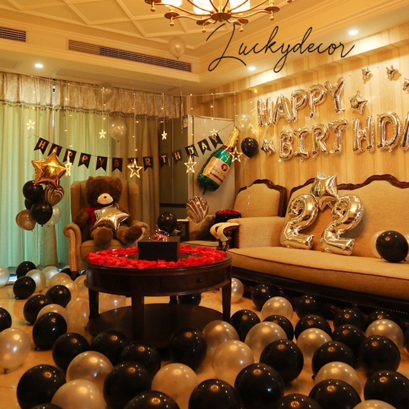 [Tặng Đèn Led] Bóng Bay Trang Trang Trí Sinh Nhật Hiện Đại Chọn Mẫu MP862