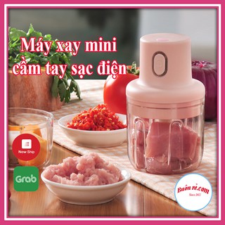 Máy xay thịt, đồ ăn dặm cho bé mini cầm tay không dây cổng sạc USB 01118