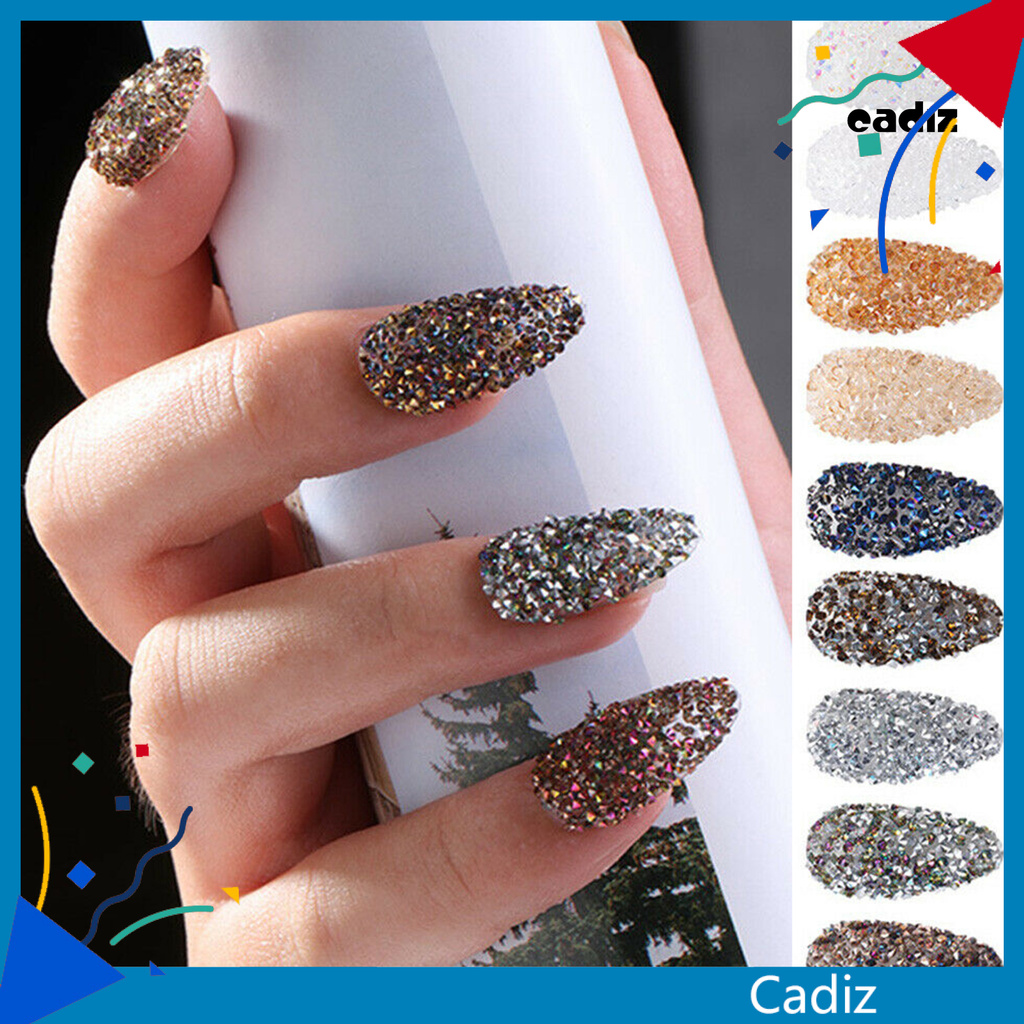 [Hàng mới về] Bộ 1440 hạt đá giả kim cương cứng sáng lấp lánh trang trí móng nghệ thuật thân thiện với môi trường