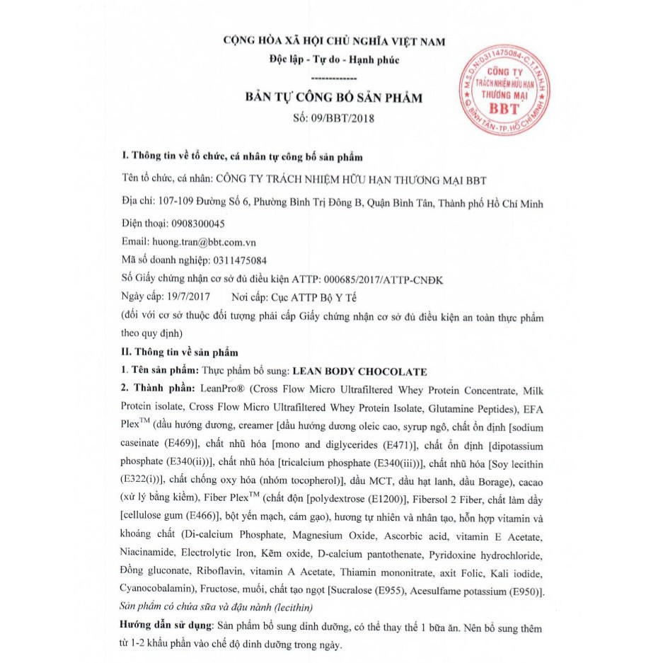 Labrada Lean Body 2,1kg 30ser  - Bữa ăn thay thế, bổ sung Protein, Vitamin-Chất Béo-Chất Xơ