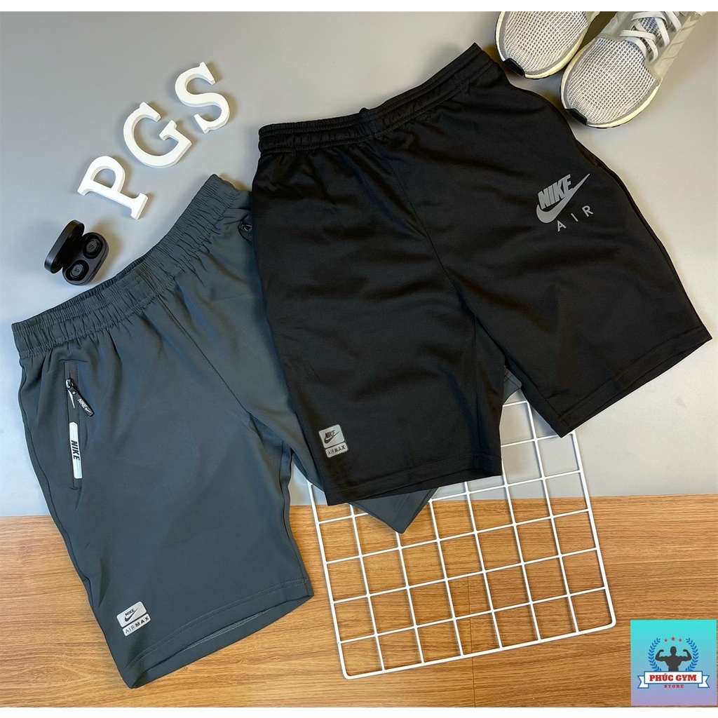 Quần Short Thể Thao, Gym Nam Thun Poly Co Giãn Tốt - Phúc Gym Store
