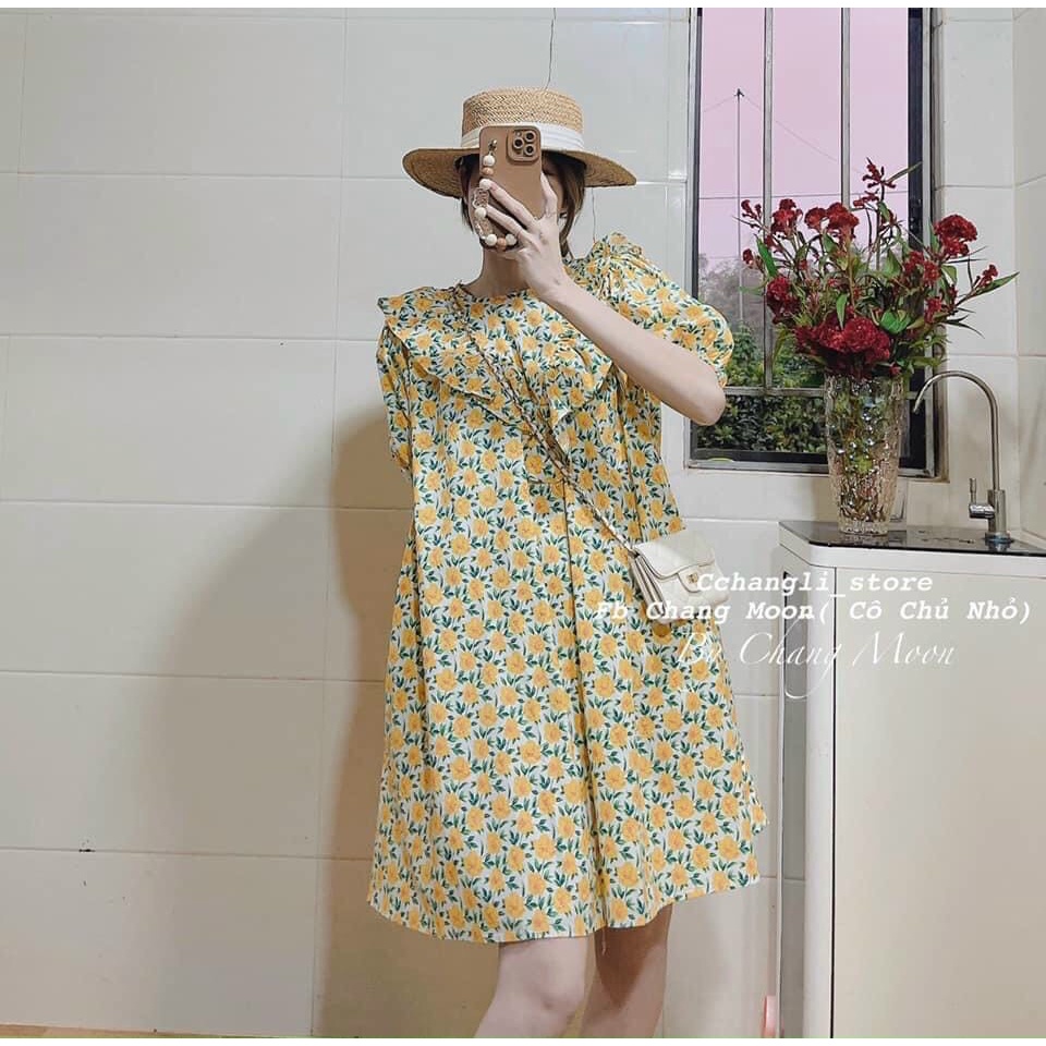 Đầm suông hoa bèo tươi mát