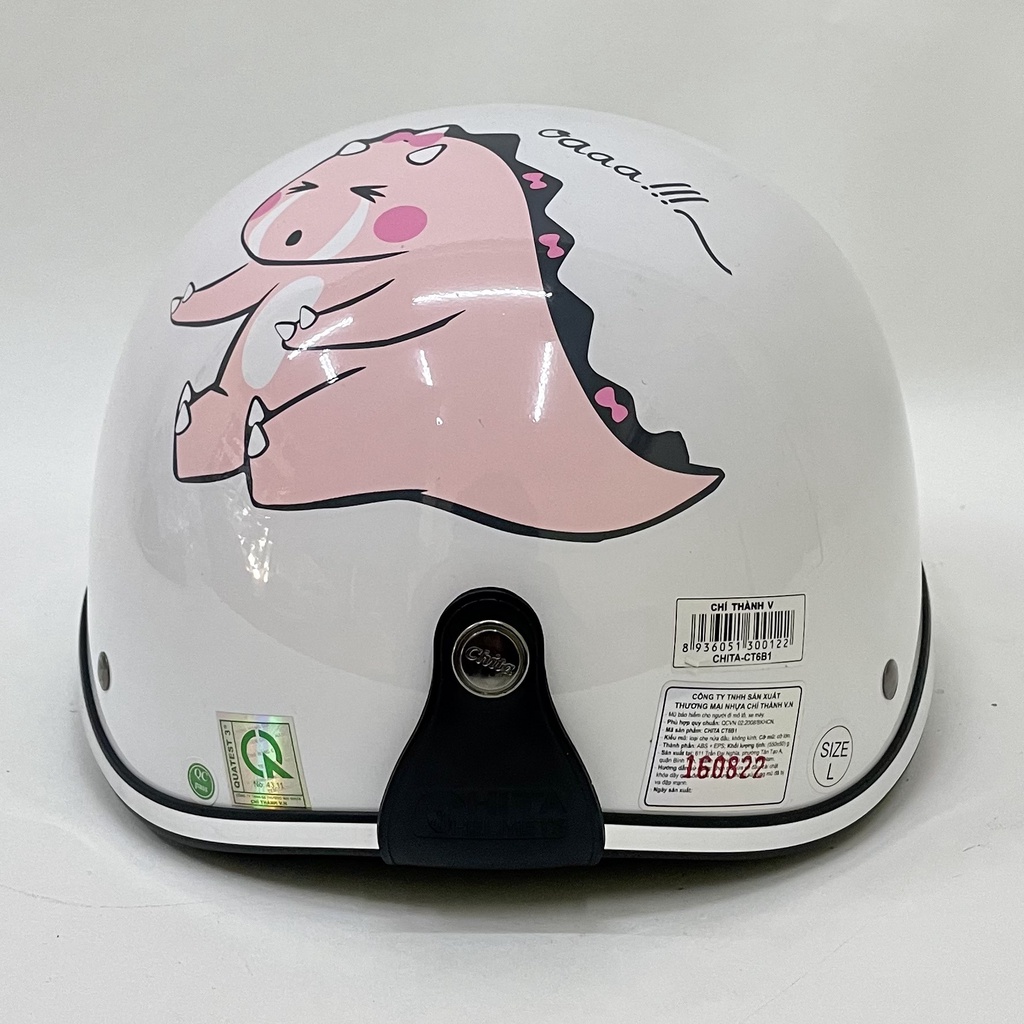 Mũ Bảo Hiểm 1/2 Đầu CHITA HELMETS CT6B1 Tem Trà Sữa Khủng Long