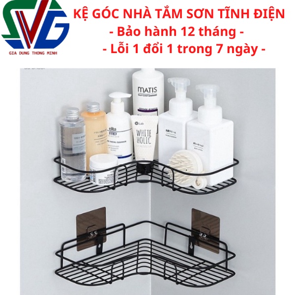 Giá kệ nhà tắm, kệ góc nhà tắm loại dán chắc chắn sơn tĩnh điện