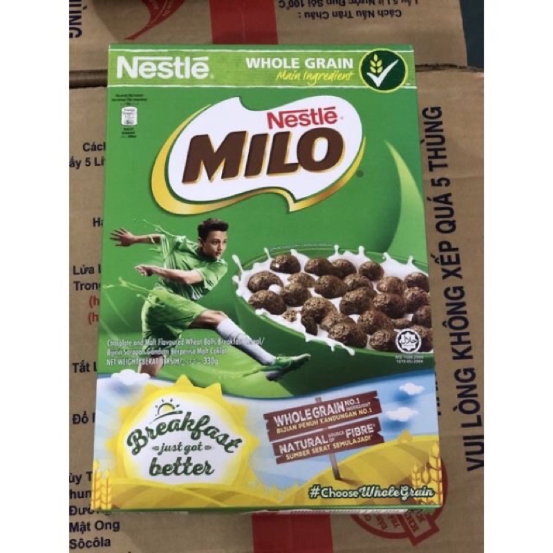 Ngũ cốc bữa sáng Nestle Milo vị socola hộp 170g và 330g