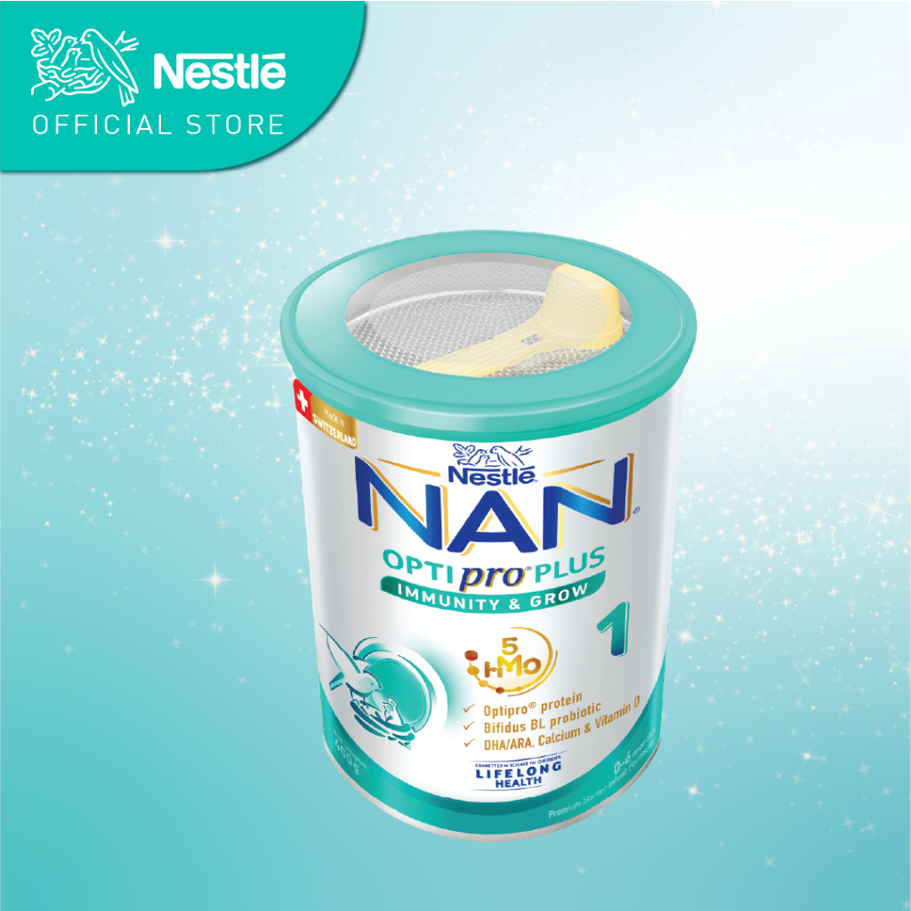 Sữa Bột Nestlé NAN OPTIPRO PLUS 1 800g/lon với 5HMO Sản Xuất Tại Thụy Sĩ