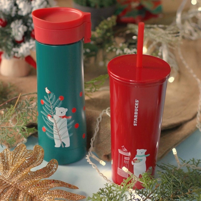 [STARBUCKS VN] - BÌNH GIỮ NHIỆT SS POLAR BEAR WITH RED DOTS TUMBLER 20oz