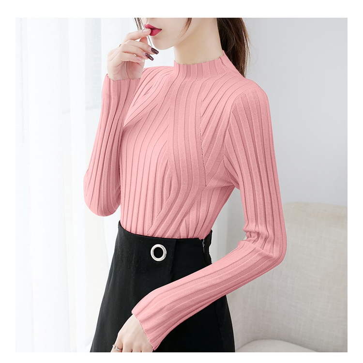 Áo Sweater Dệt Kim Dáng Ôm Phong Cách Thời Trang Hàn Quốc Dành Cho Nữ