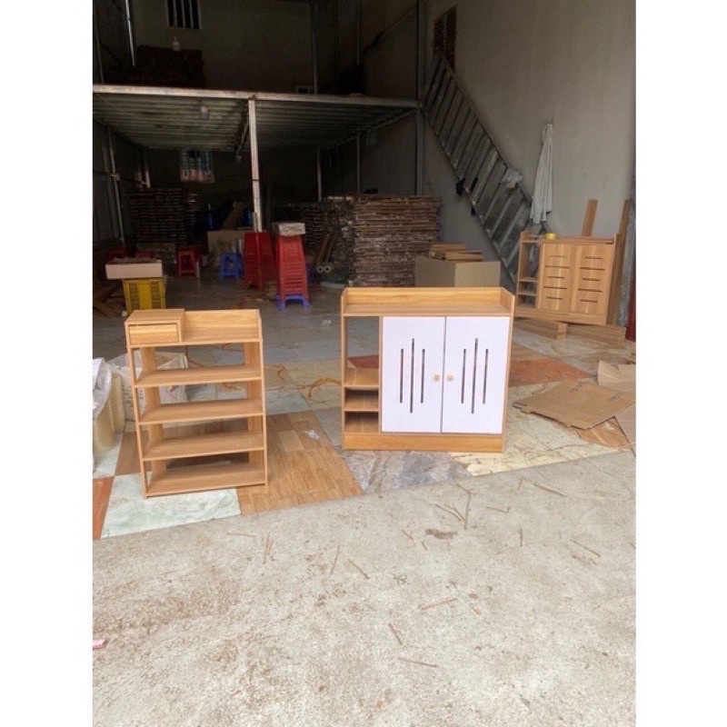 Kệ Để Giày 80cm - Tủ Để Giày Gỗ Thông Minh Lắp Ghép 3 Ngăn, Cửa Cắt CNC Cao Cấp Sang Trọng
