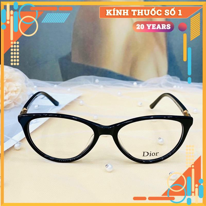 Gọng kính cận mắt mèo chất liệu nhựa acetate siêu bền thời trang Dior