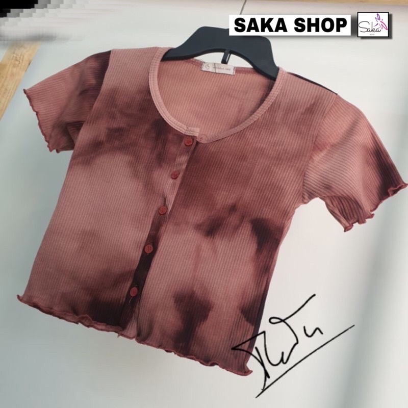 Áo croptop nữ loang màu nữ nhiều màu