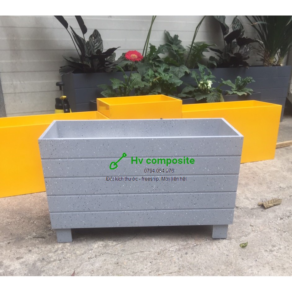 Chậu trồng cây composite màu giả đá