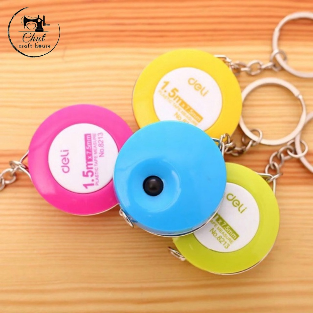 [Chính hãng] Thước cuộn DELI dây rút tự động - Dài 1m5 có móc treo tiện lợi