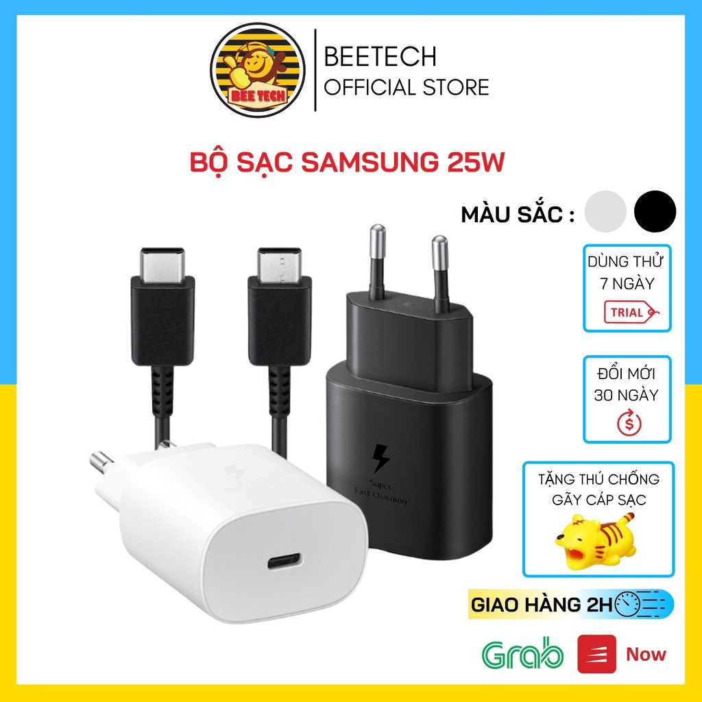Bộ sạc cho Samsung Note 10, Sạc nhanh 25w chính hãng hỗ trợ mọi loại điện thoại - Beetech