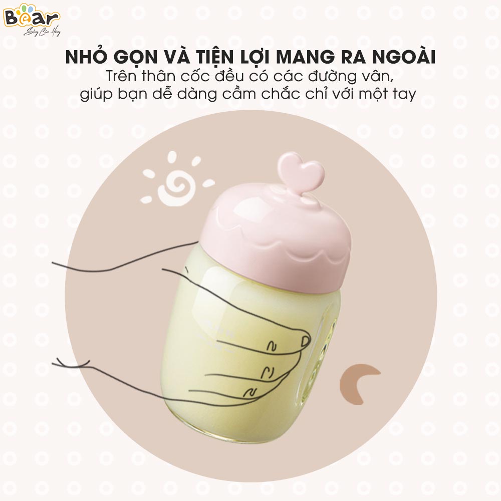 [Bear Chính Hãng]Máy xay ăn dặm 3 cối Bear GR-B03V1 hồng nhạt, công suất 200W, dung tích 300ml, 1600 vòng/phút tiện lợi.