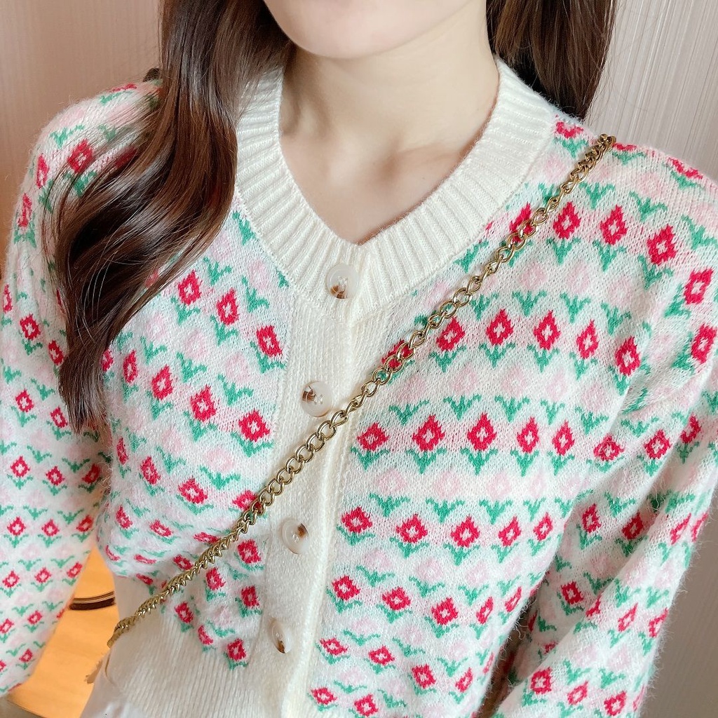 Áo khoác len cardigan dáng ôm thời trang thanh lịch cho nữ