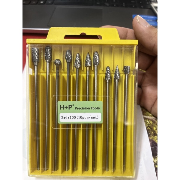 Bộ mài hợp kim dài cán 3ly 3x6x100