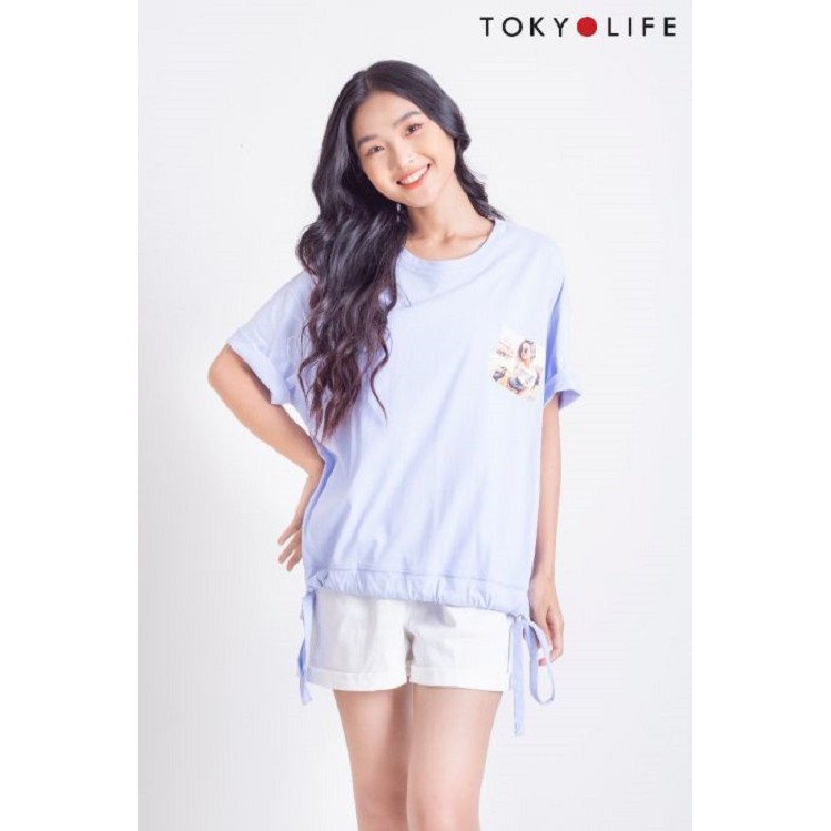 [Mã WABRSWK giảm 10% đơn từ 250k] Áo thun TOKYOLIFE Nữ E9TSH006G dáng dài rút dây gấu áo cá tính | WebRaoVat - webraovat.net.vn