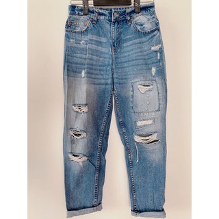 Quần jeans nữ – abercrombie & fitch – size 25 – xanh dương - 2 túi trước 2 túi sau – rạch ngang đùi & gối – xách tay us