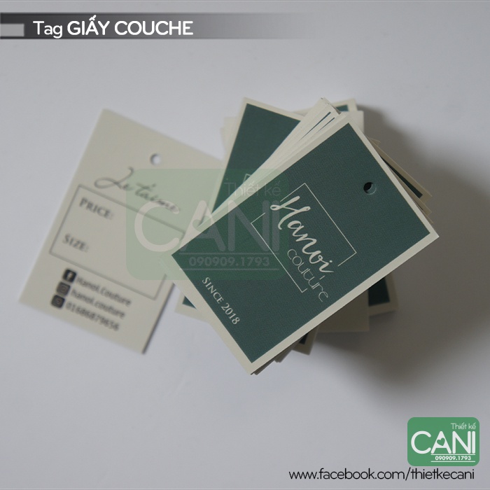 500c Tag tem giấy In theo yêu cầu  treo quần áo hình chữ nhật thẻ treo CANI