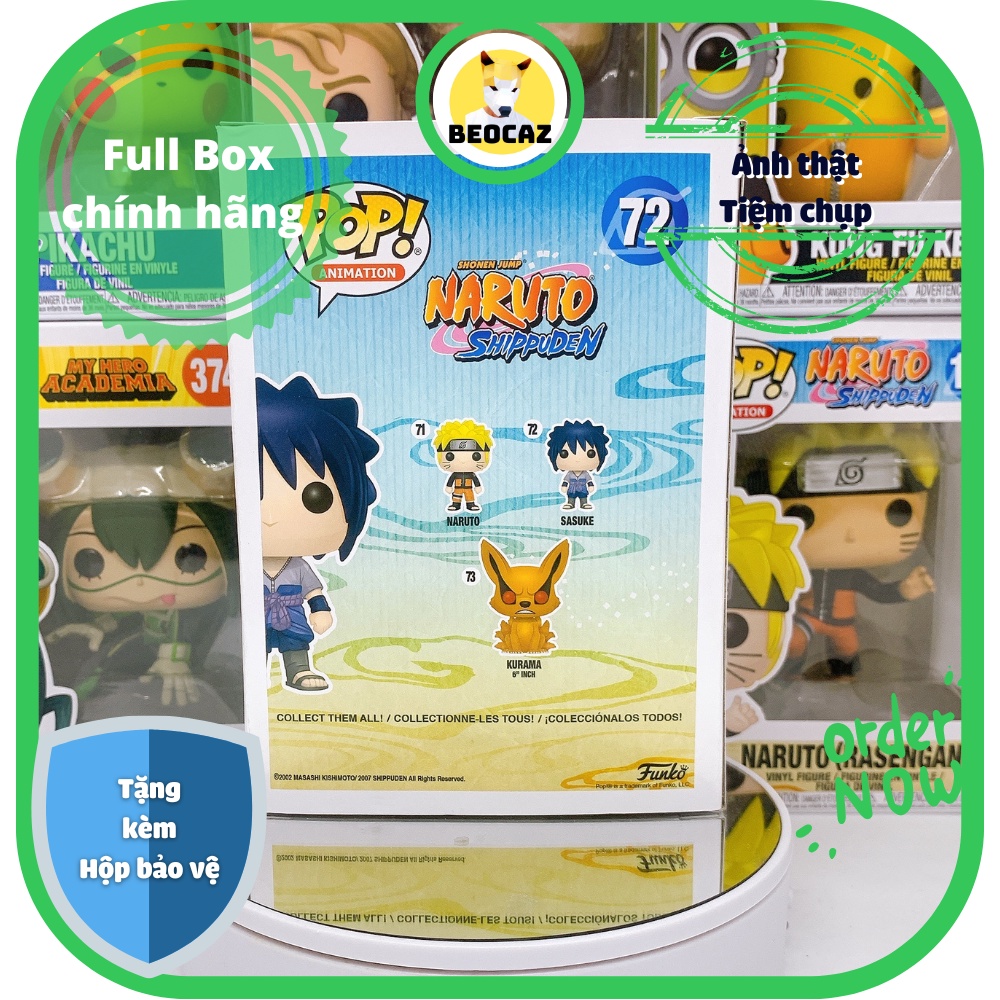 Funko Pop Naruto Sasuke Uchiha Chính Hãng Mô hình Anime Đồ chơi Beocaz trang trí quà tặng độc đáo dễ thương