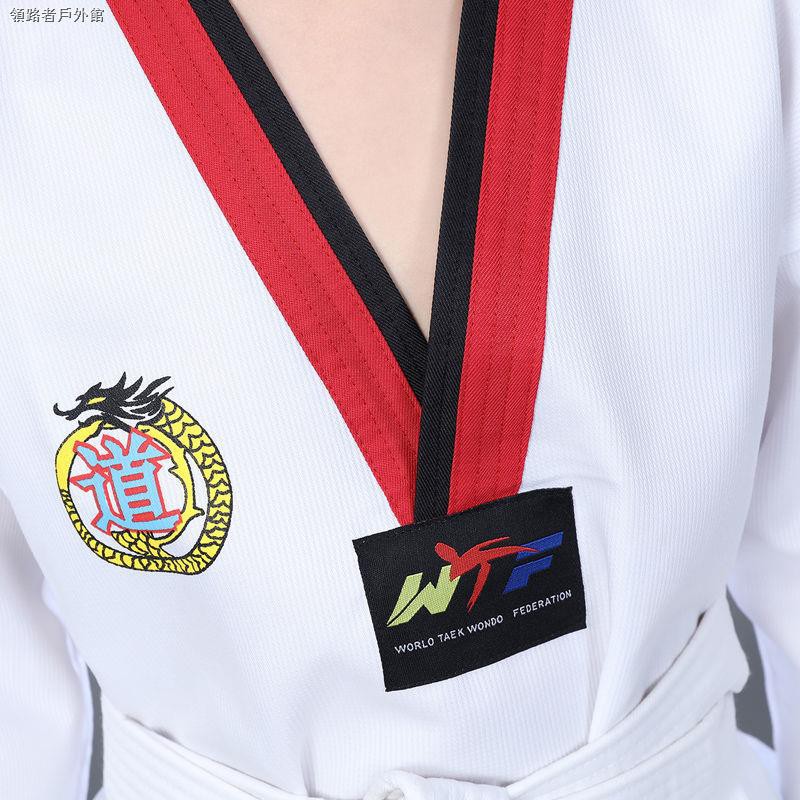 Bộ Đồ Tập Võ Taekwondo Tay Dài Chất Liệu Cotton Dành Cho Người Lớn Và Trẻ Em