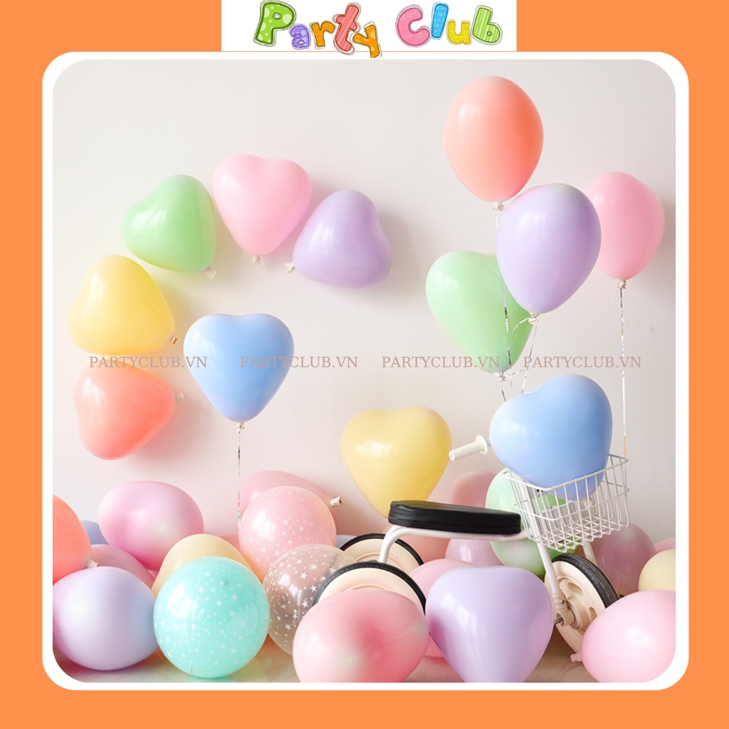 Bóng hình trái tim màu pastel trang trí tiệc