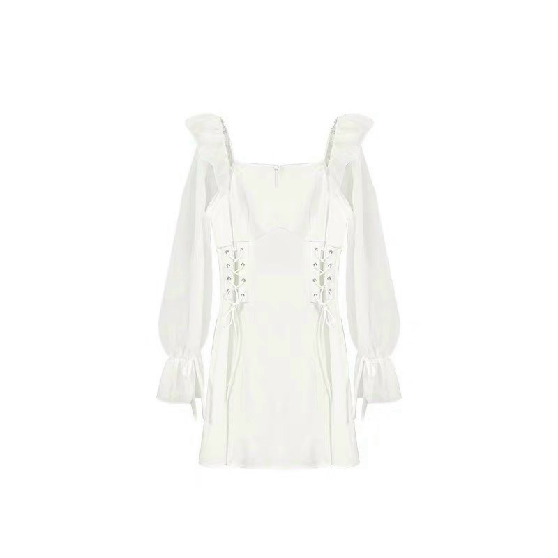 Đầm trễ vai dài tay đan eo | BigBuy360 - bigbuy360.vn