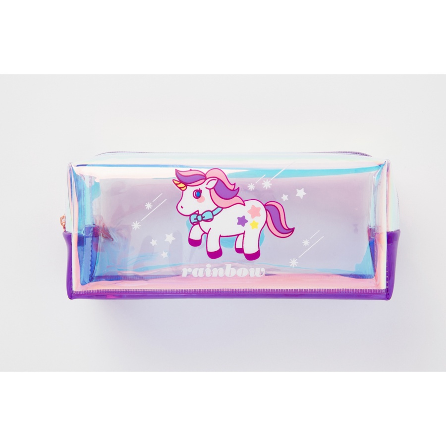 Túi Đựng Bút ARTBOX Hàn Quốc PVC Màu Tím In Hình Kỳ Lân Hologram
