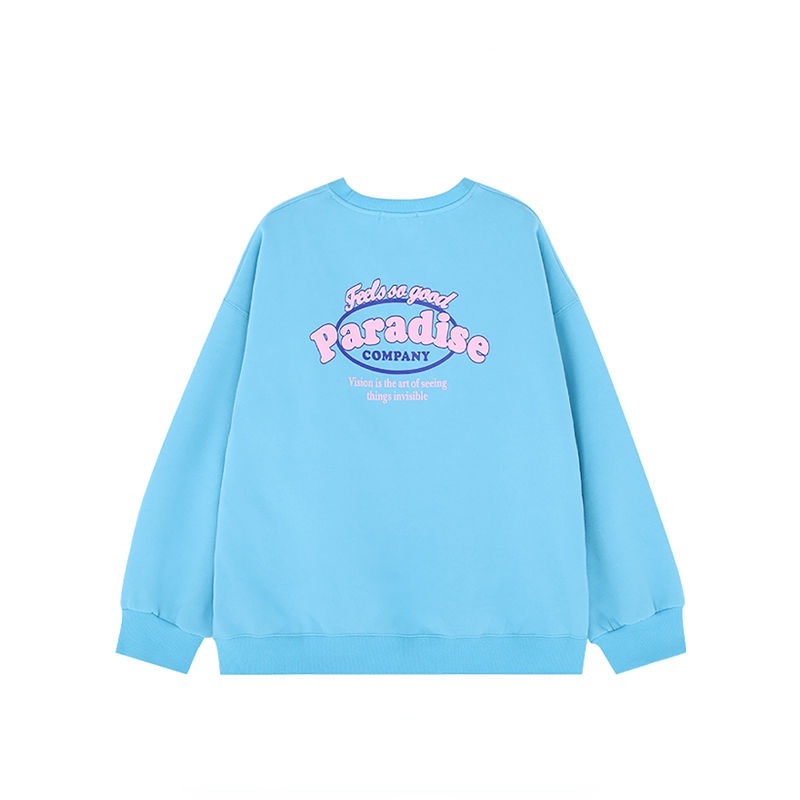 Áo sweater cổ tròn dáng rộng in họa tiết thời trang xuân thu phong cách Nhật Bản cho nữ