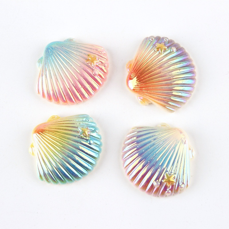 Set 10 Kẹp Tóc Hình Vỏ Sò Nhiều Màu Sắc Thời Trang