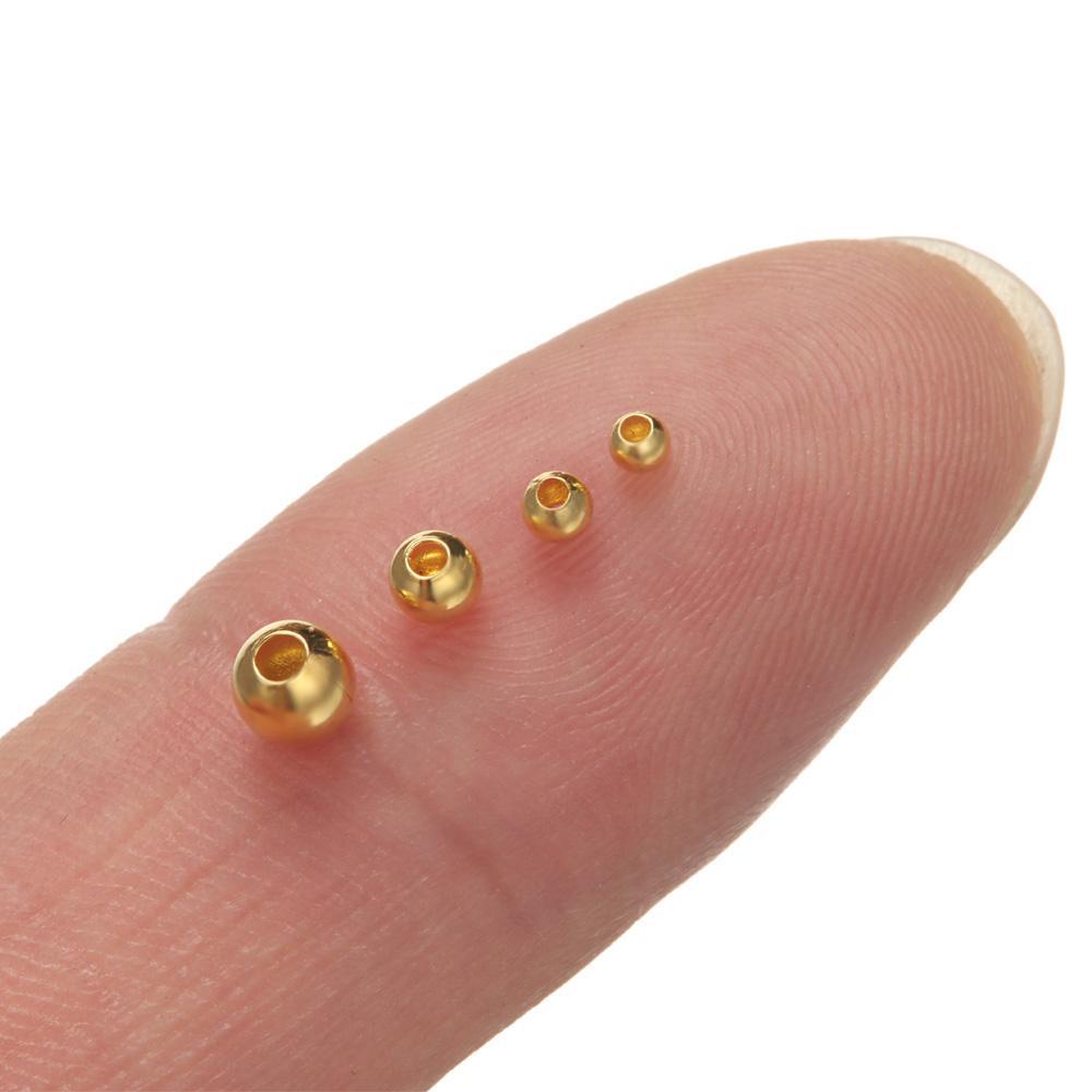 MYRONGVN Hạt Xâu Câu Cá Bằng Đồng Màu Vàng / Bạc 2.0mm / 2.4mm / 3.0mm / 4.0mm