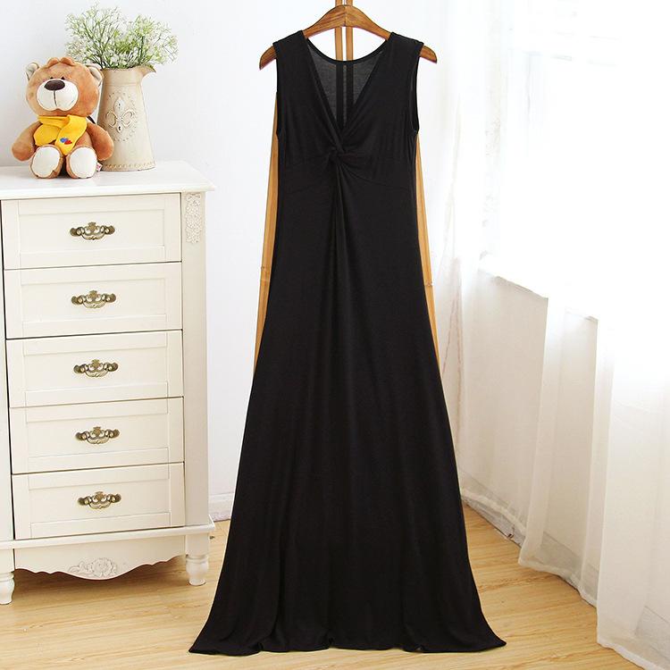 Váy bầu nữ dáng suông cổ V sát nách, chất thun cotton co giãn theo kích thước cơ thể B32