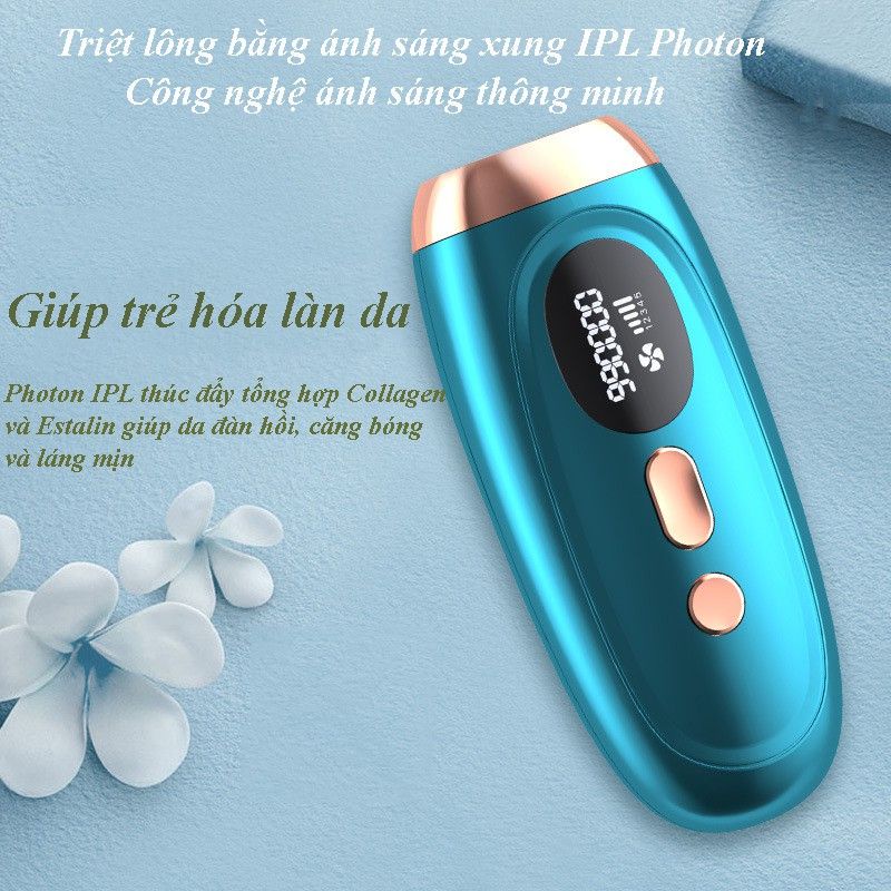 (Chính Hãng) Máy Triệt Lông Mini IPL Vĩnh Viễn Tại Nhà - Tặng Kèm Gel, Kính, Dao Cạo