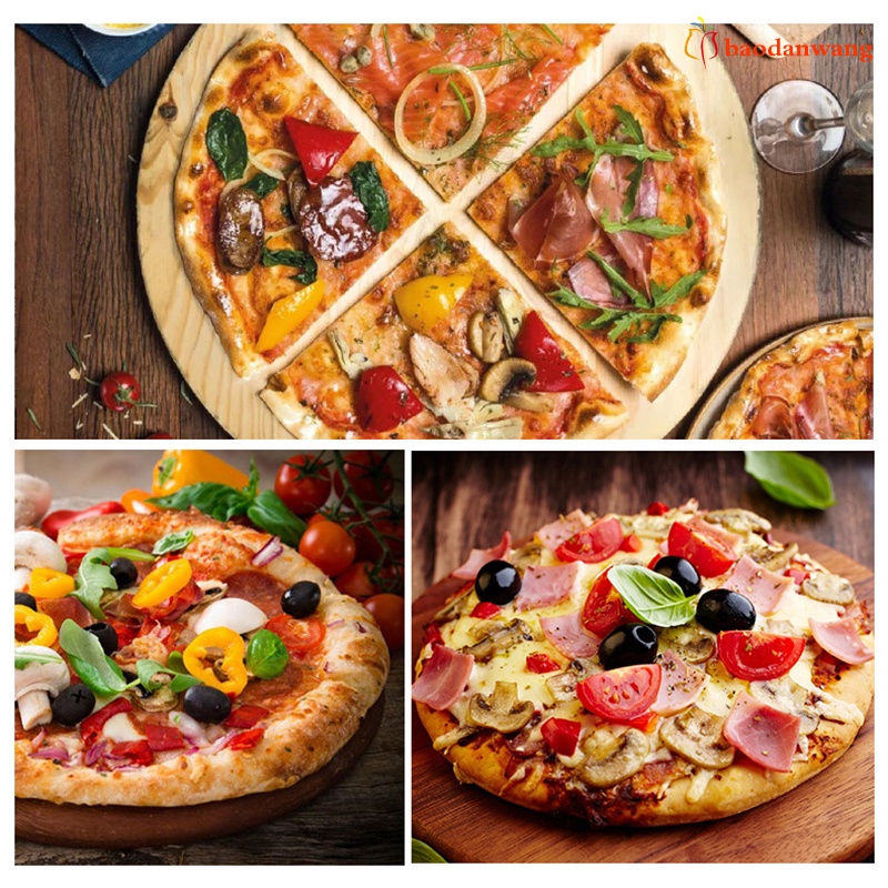 Xẻng xúc bánh pizza bằng thép không gỉ 10 inch tay cầm gỗ tiện dụng
