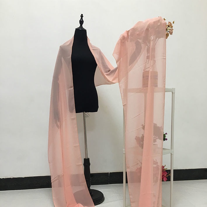 Khăn choàng Chiffon màu trắng hồng kiểu cổ điển dùng biểu diễn múa | BigBuy360 - bigbuy360.vn