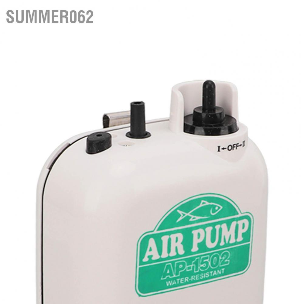 Summer062 Aquarium Air Pump with Stone Tube Quiet Battery Powered Portable Small Size Fish Tank Aerator for Outdoor Fishing