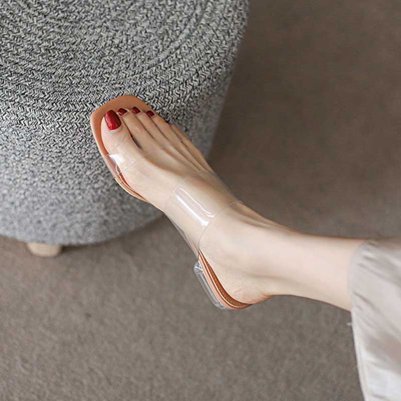 Giày Gót Thấp Trong Suốt Thời Trang Cho Nữ