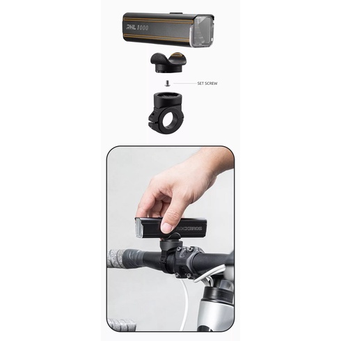 Đèn xe đạp Rockbros R3-1000, độ sáng 1000lm, pin 4800mah kiêm sạc dự phòng