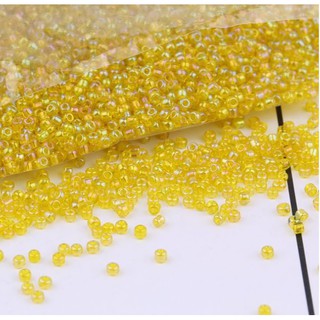 Hạt cườm TQ đính váy áo màu vàng xà cừ 2mm