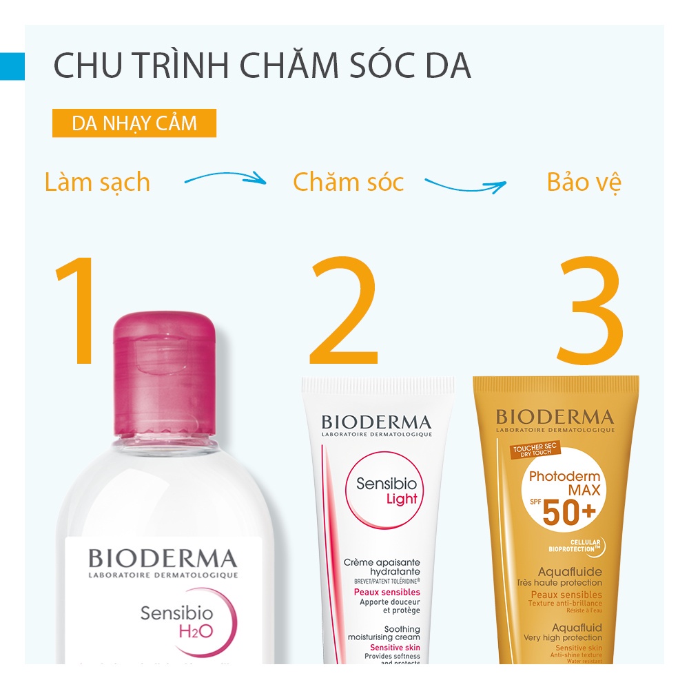 Kem chống nắng giảm bóng nhờn cho mọi loại da Bioderma Photoderm MAX Aquafluide Teinte Claire SPF 50+ - 40ml (Màu Light)